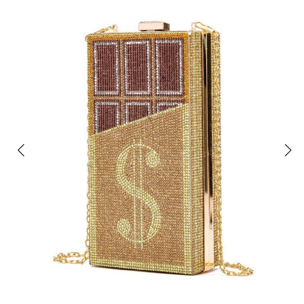 Cash Dollars Crystal Clutch